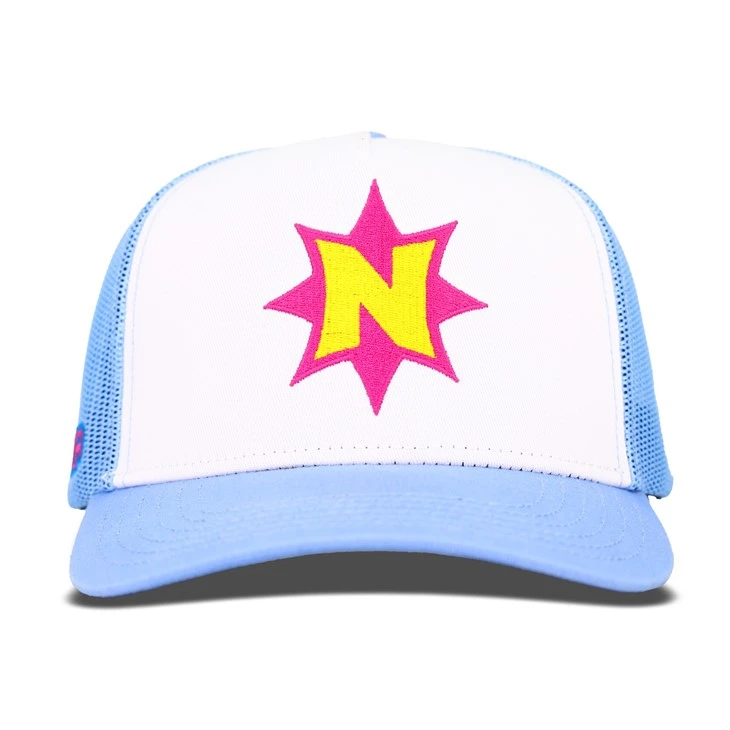 Star Embroidery Sky Blue Trucker Cap