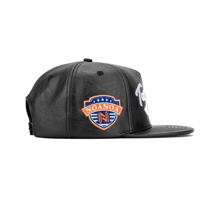 TCAP Custom 5Panel Leather Hat 3D Puff Embroidery Snapback Hat